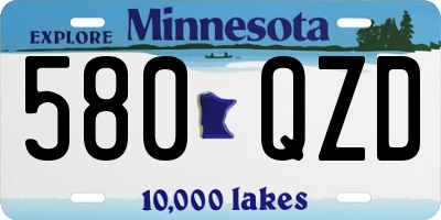 MN license plate 580QZD