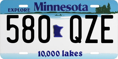 MN license plate 580QZE