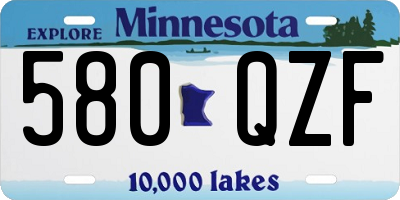 MN license plate 580QZF