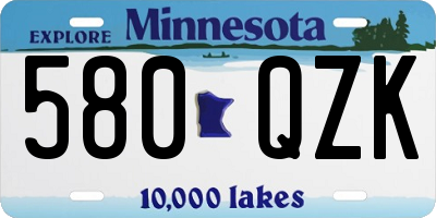 MN license plate 580QZK