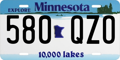MN license plate 580QZO