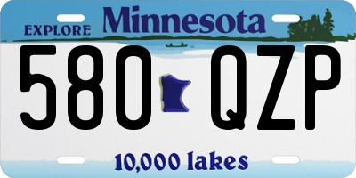 MN license plate 580QZP