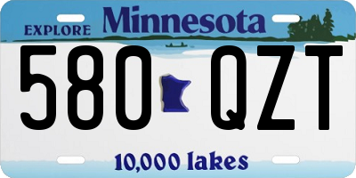MN license plate 580QZT