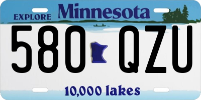 MN license plate 580QZU