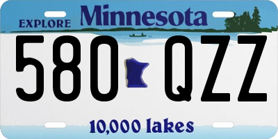 MN license plate 580QZZ