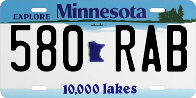 MN license plate 580RAB