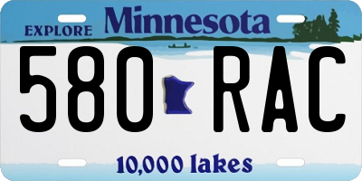 MN license plate 580RAC