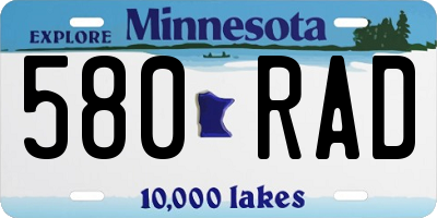 MN license plate 580RAD