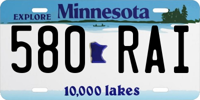 MN license plate 580RAI