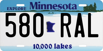 MN license plate 580RAL