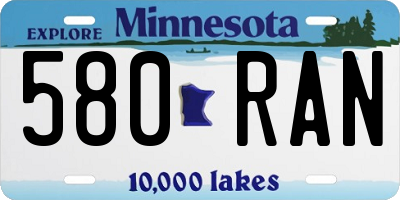 MN license plate 580RAN