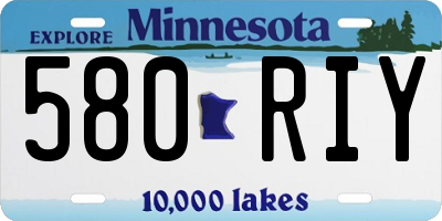MN license plate 580RIY