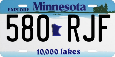 MN license plate 580RJF