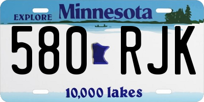 MN license plate 580RJK