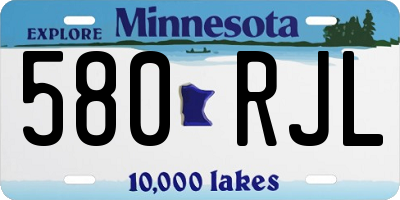 MN license plate 580RJL