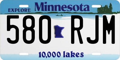 MN license plate 580RJM