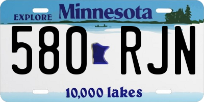 MN license plate 580RJN