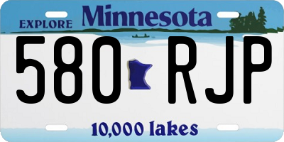 MN license plate 580RJP