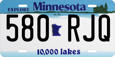 MN license plate 580RJQ