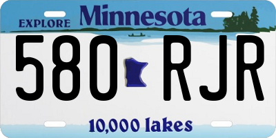 MN license plate 580RJR