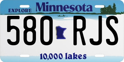 MN license plate 580RJS