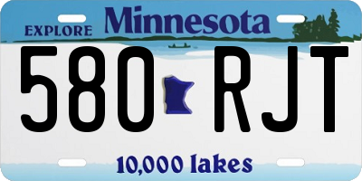 MN license plate 580RJT