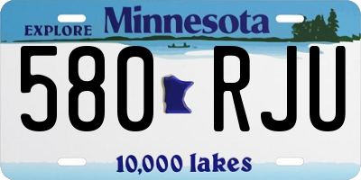 MN license plate 580RJU