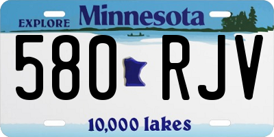 MN license plate 580RJV