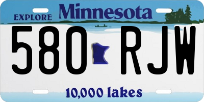 MN license plate 580RJW