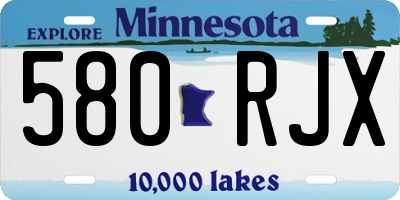MN license plate 580RJX