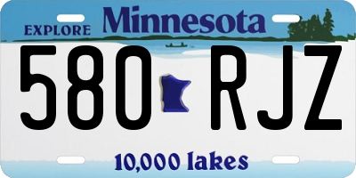 MN license plate 580RJZ