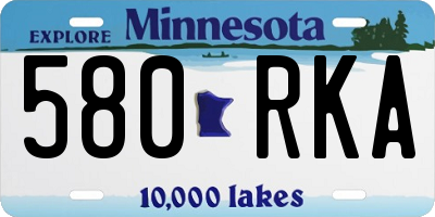 MN license plate 580RKA