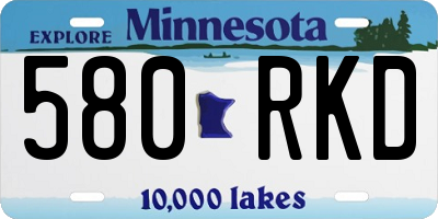 MN license plate 580RKD