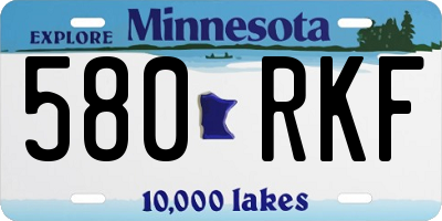 MN license plate 580RKF