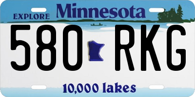 MN license plate 580RKG
