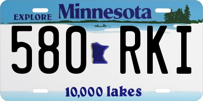 MN license plate 580RKI