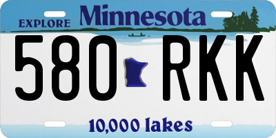 MN license plate 580RKK