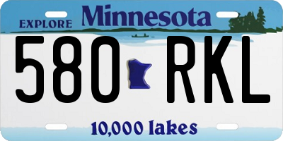 MN license plate 580RKL