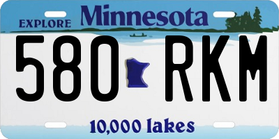MN license plate 580RKM