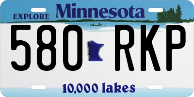 MN license plate 580RKP