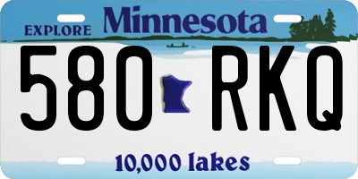 MN license plate 580RKQ