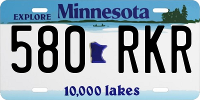 MN license plate 580RKR