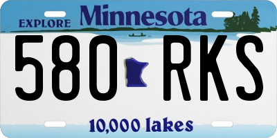 MN license plate 580RKS