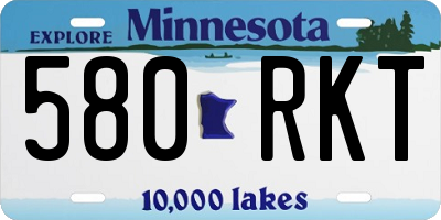 MN license plate 580RKT
