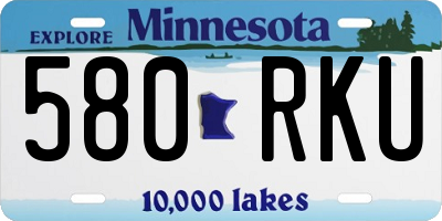 MN license plate 580RKU