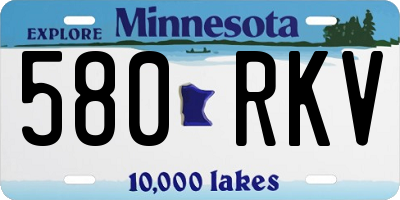MN license plate 580RKV