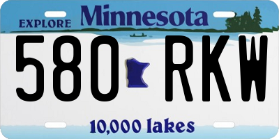 MN license plate 580RKW