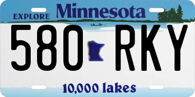 MN license plate 580RKY