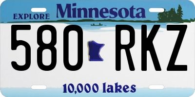 MN license plate 580RKZ