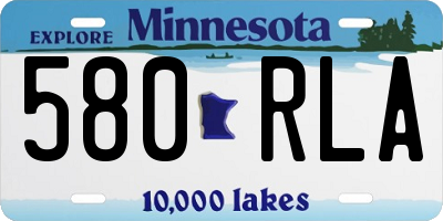 MN license plate 580RLA
